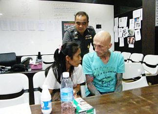 Hans-Georg Oliver Prager and Wanlada Klongtoklang are questioned down at the police station.